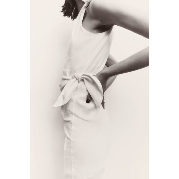 NWT ZARA ASYMMETRICAL DRESS WITH TIES - Picture 9 of 13